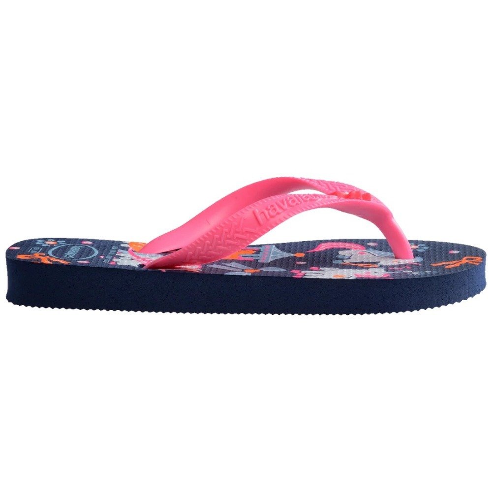 Chinelo Havaianas Infantil Fantasy - feminino - azul marinho e rosa Rosa 3