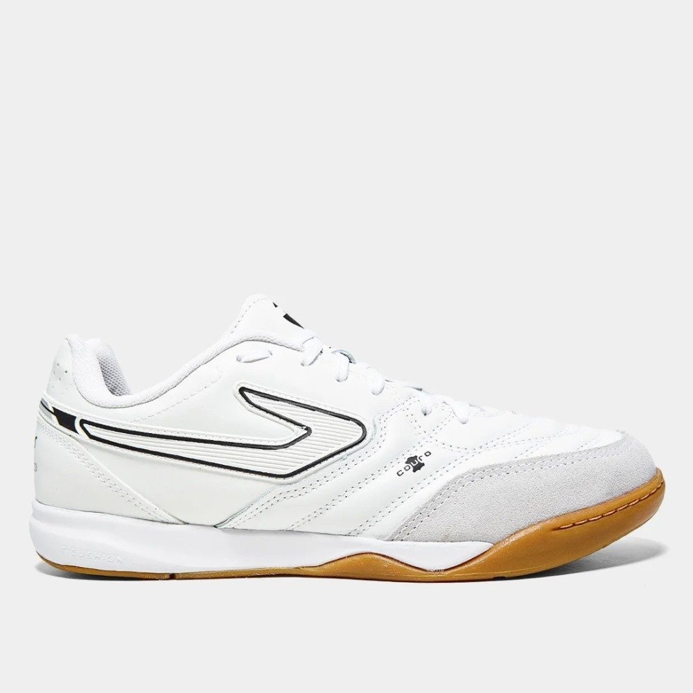 Chuteira Futsal Topper Maestro Pro V - unissex - branco e preto