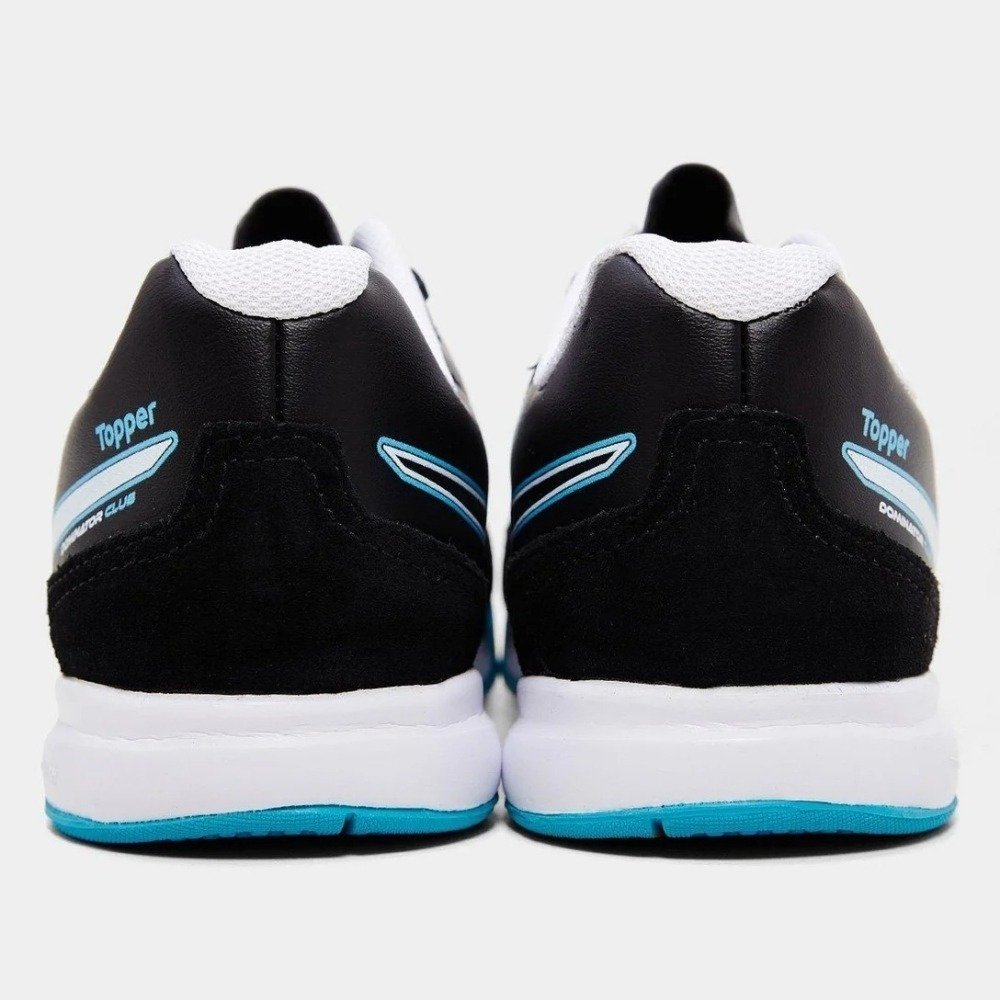 Chuteira Futsal Topper Dominator Club V Infantil - unissex - preto e azul Preto 3