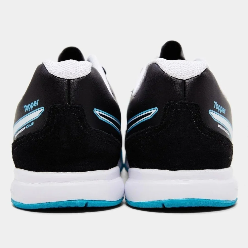 Chuteira Futsal Topper Dominator Club V Infantil - unissex - preto e azul Preto 3