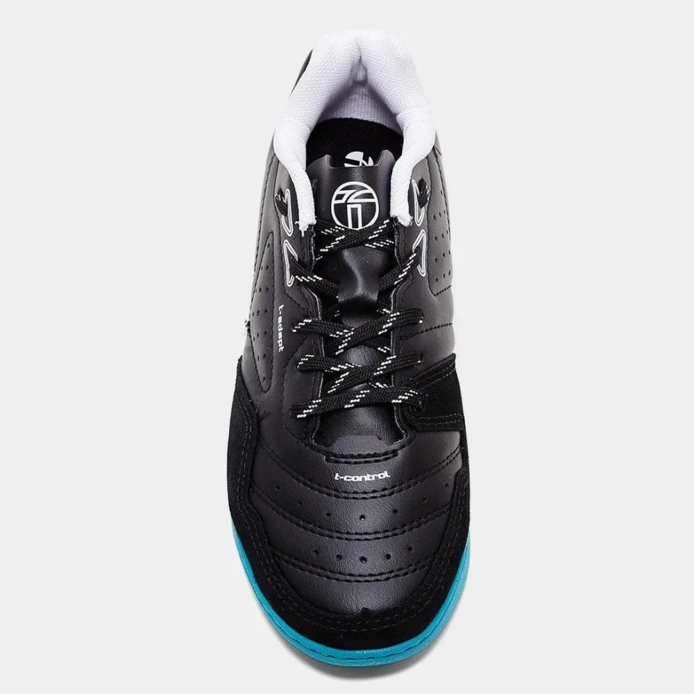 Chuteira Futsal Topper Dominator Club V Infantil - unissex - preto e azul Preto 4