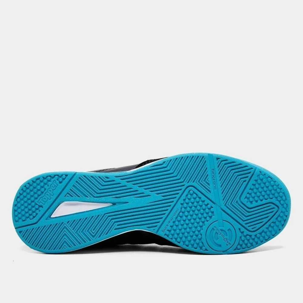 Chuteira Futsal Topper Dominator Club V Infantil - unissex - preto e azul Preto 5