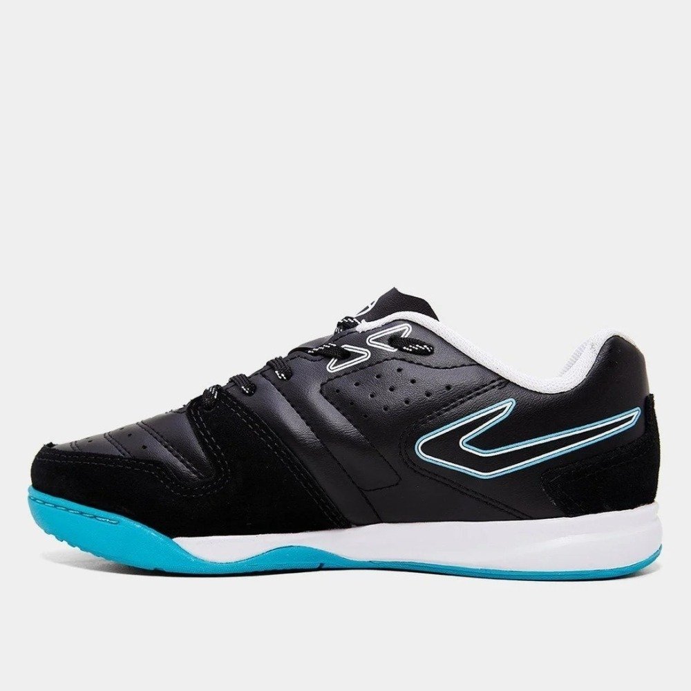 Chuteira Futsal Topper Dominator Club V Infantil - unissex - preto e azul Preto 6