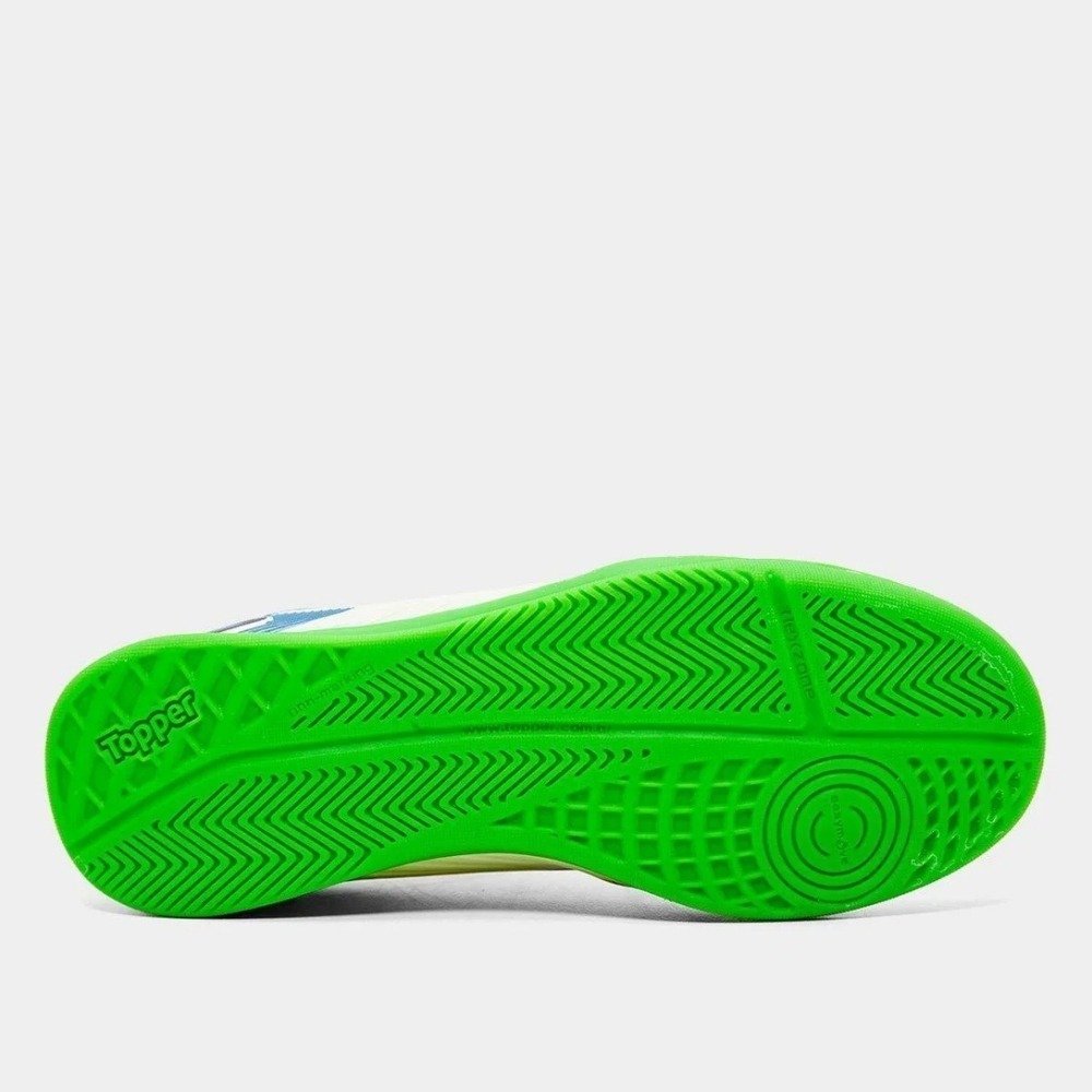 Chuteira Futsal Topper Camaleao Infantil - unissex - branco e verde Multicores 5