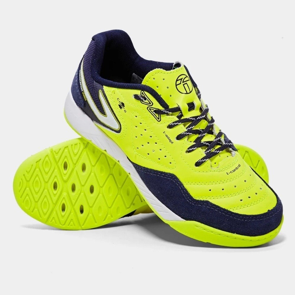 Tênis Futsal Topper Dominator Pro V - unissex - amarelo e azul marinho Amarelo 2