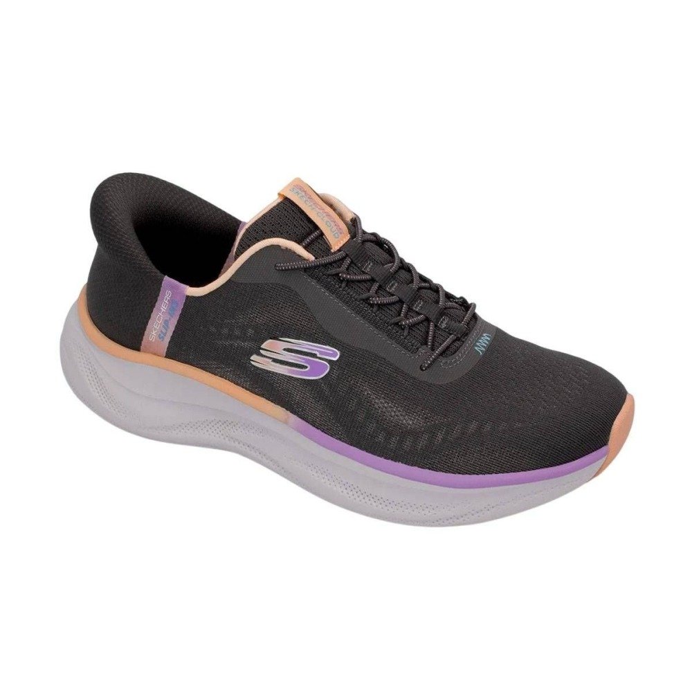 Tênis Skechers Cloud Perfectly Plush - feminino - preto e roxo Preto 2