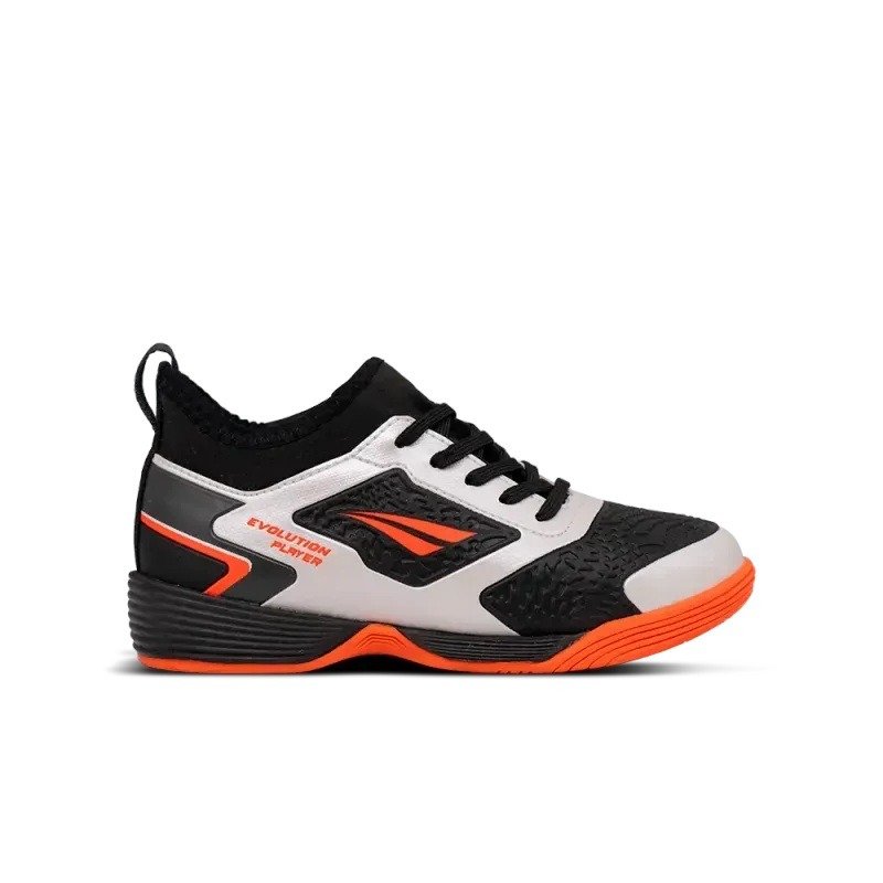 Tenis Futsal Penalty Evolution Player - unissex - branco - preto e laranja