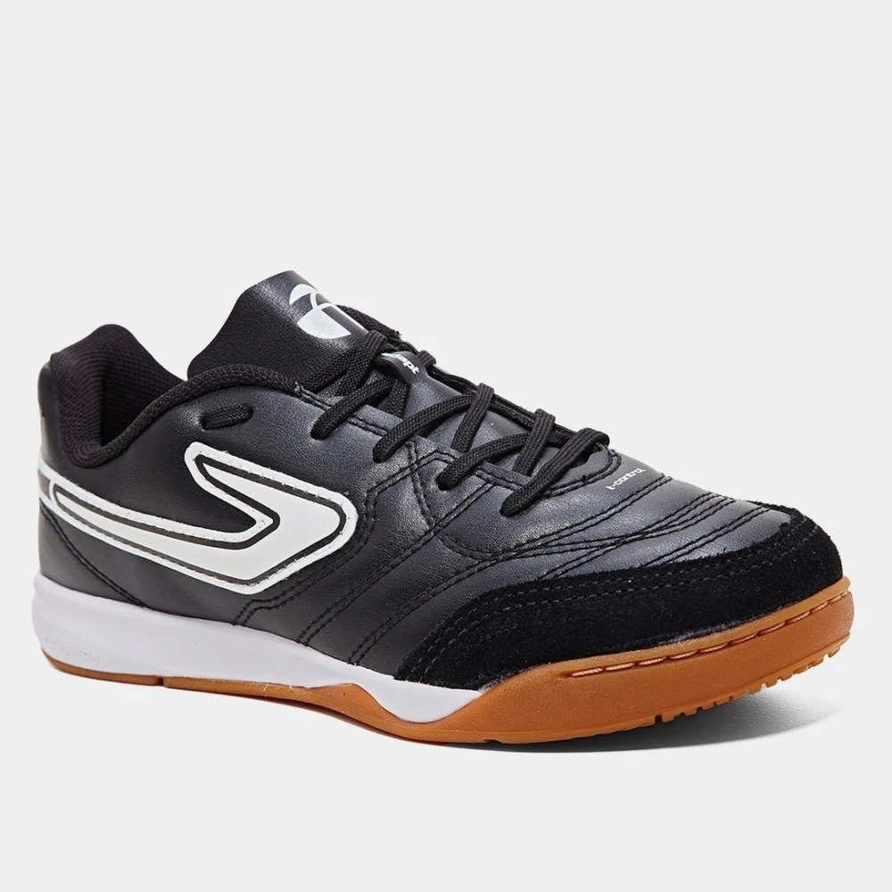 Chuteira Futsal Kids Topper Maestro Pro V - unissex - preto e branco Preto 2