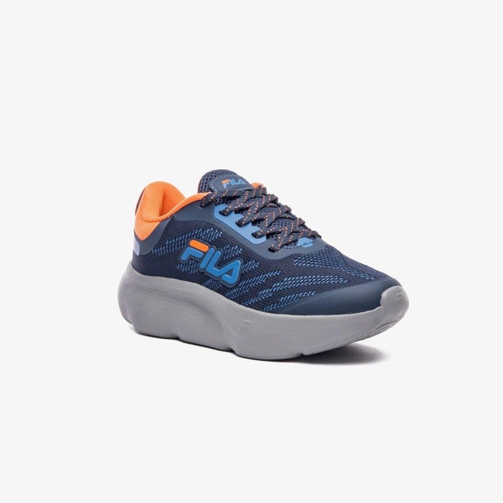 Tenis Fila Maxxi - infantil - azul marinho - laranja e cinza Azul Marinho 3