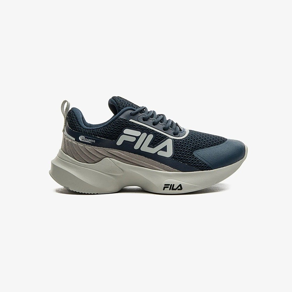 Tenis Fila Progress - infantil - azul marinho e cinza 