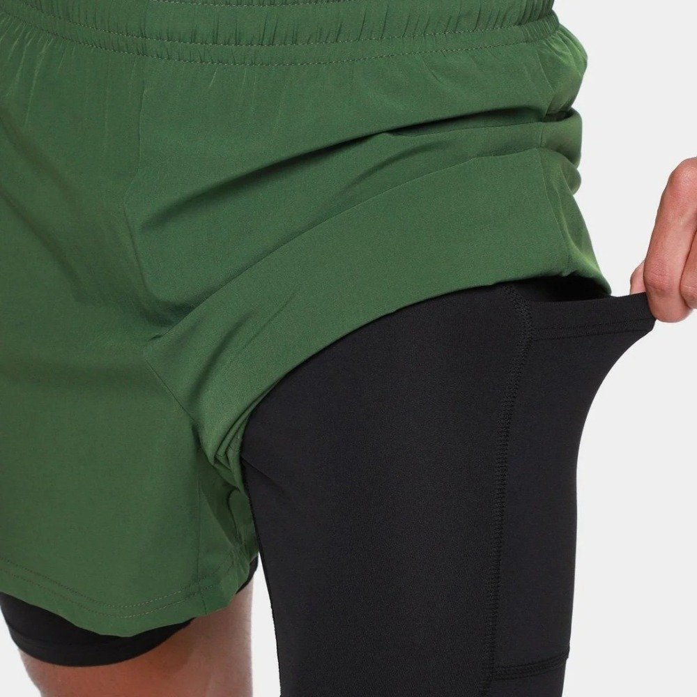 Shorts New Balance Sport Essentials 2 IN 1 - masculino - verde Verde 5