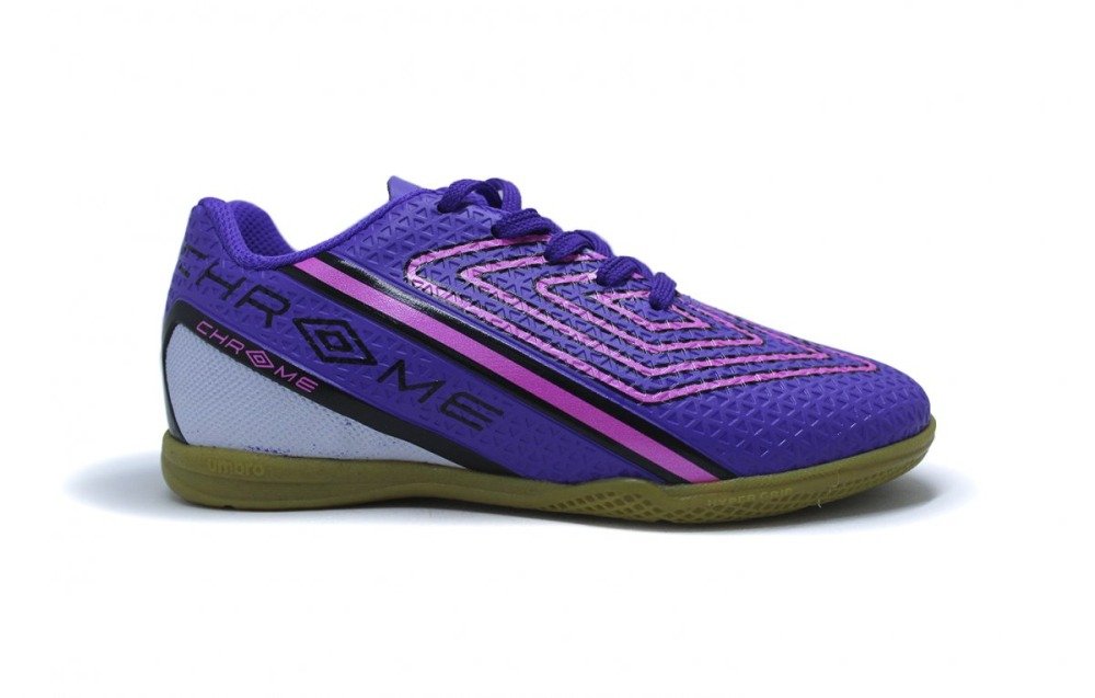 Tenis Futsal Umbro Chrome Jr infantil - unissex - violeta e rosa