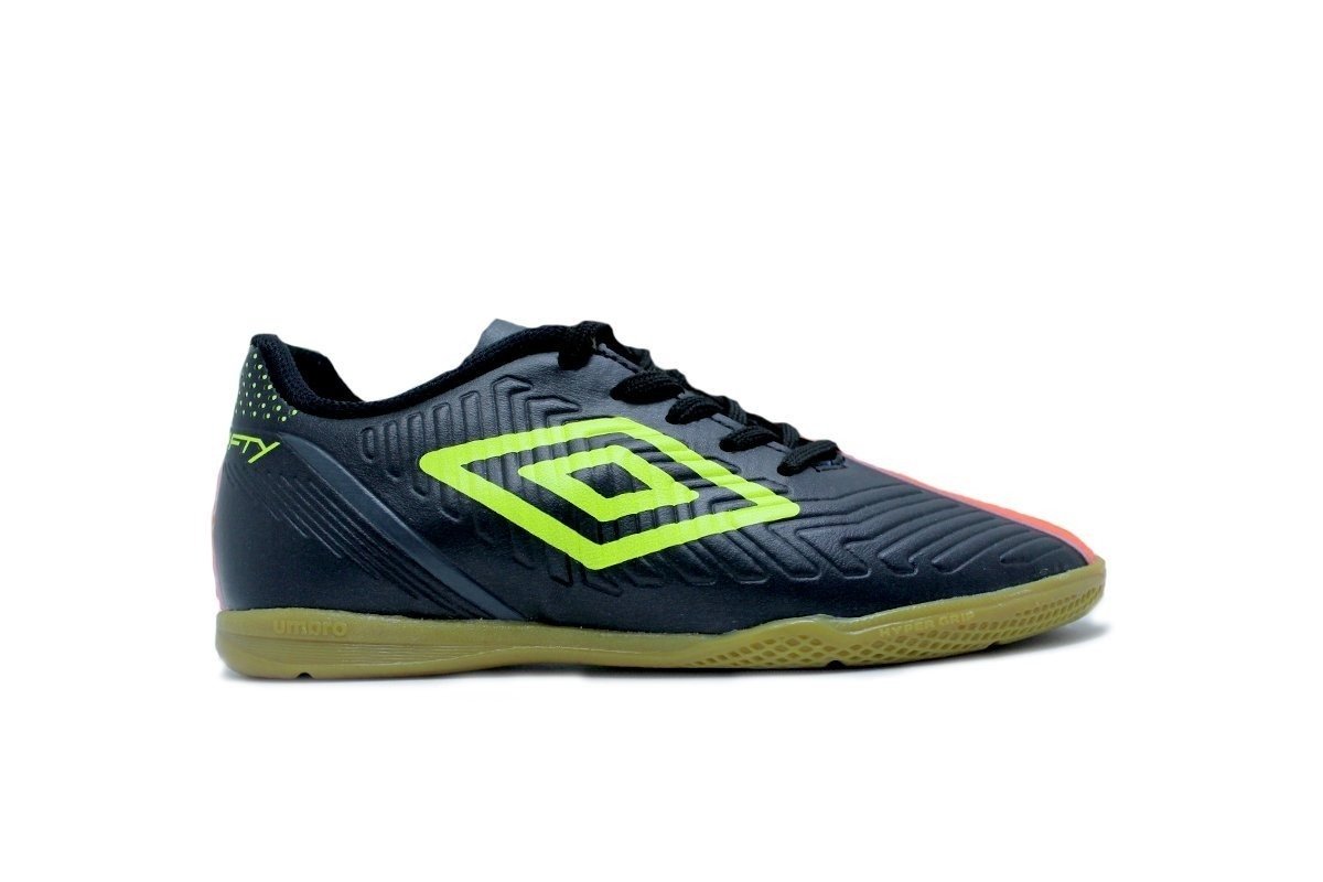 Chuteira futsal/indoor Umbro Fifty Iv Jr infantil - unissex - preto e verde
