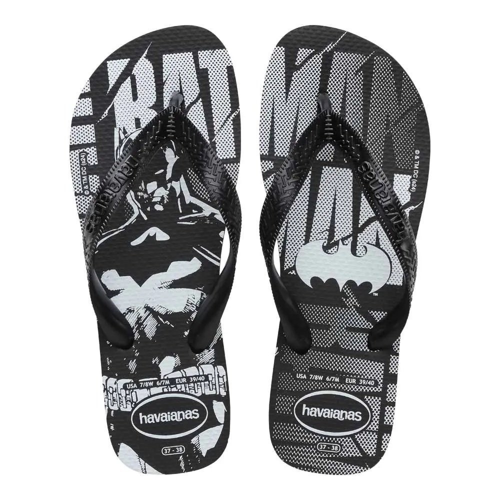 Sandalia Havaianas Logomania Dc - masculino - preto e branco