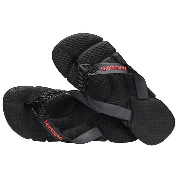 Sandalia Havaianas Power Fc 2.0 - unissex - preto e vermelho Preto 3