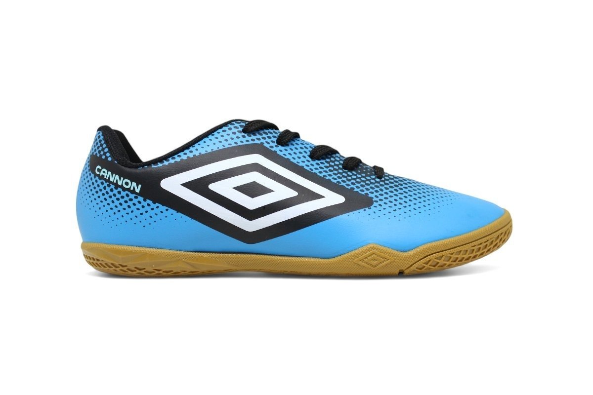 Chuteira Futsal Umbro Cannon - masculino - azul e preto