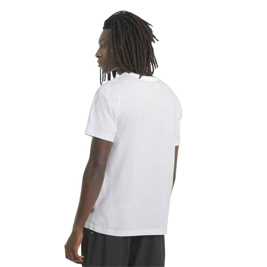 Camiseta Puma Essentials Logo - masculino - branco e preto Branco 2
