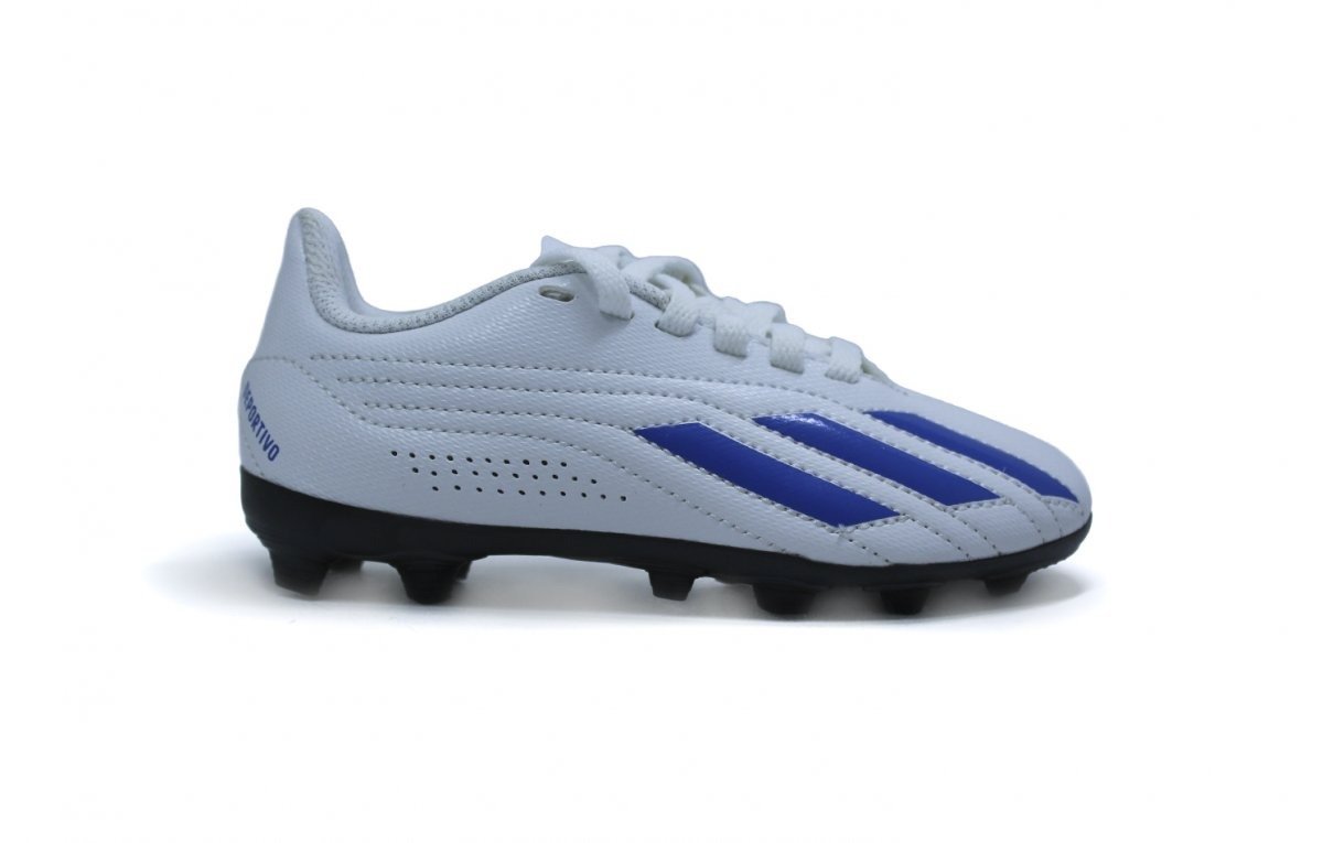 Chuteira campo Adidas Deportivo Ii infantil - unissex - branco e azul