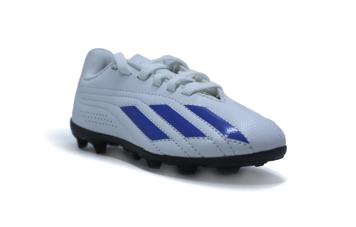 Chuteira campo Adidas Deportivo Ii infantil - unissex - branco e azul Branco 2