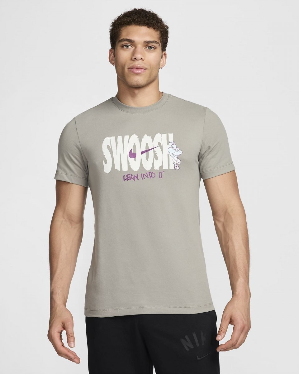 Camiseta Nike Dri-FIT Swoosh - masculino - cinza