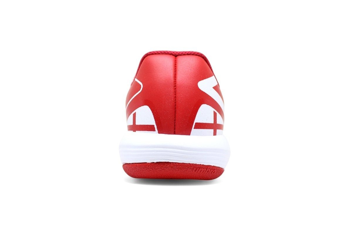 Chuteira Futsal Umbro Pro 5 Jr Infantil - unissex - branco e vermelho Vermelho/Branco 3