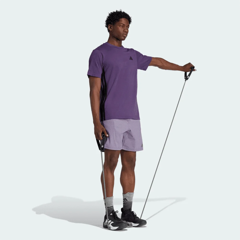 Camiseta Train Essentials Training Feelready Três Listras Roxo 3
