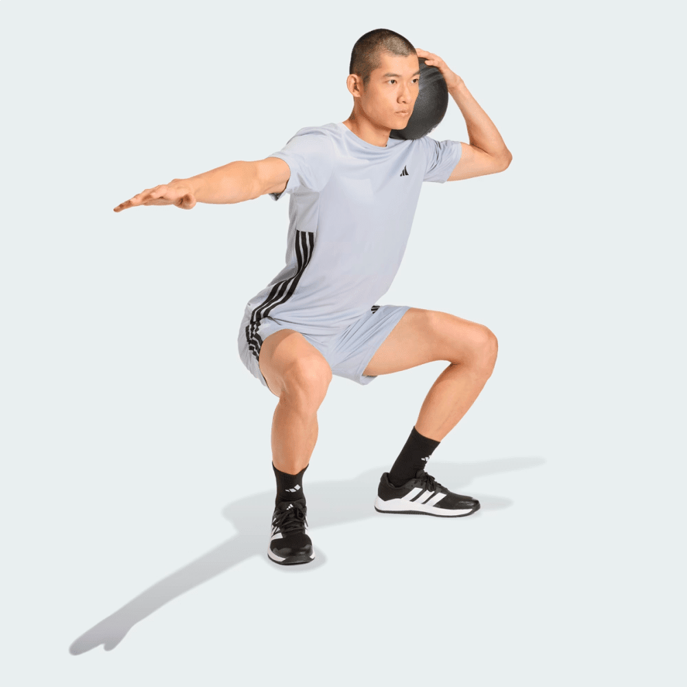 CAMISETA WORKOUT ESSENTIALS BASE TRÊS LISTRAS Cinza 3