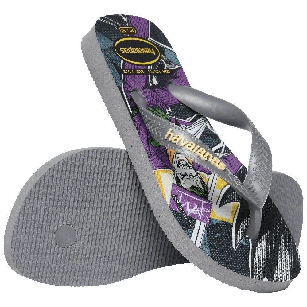 Chinelo Havaianas Hero Dc infantil - unissex - estampado Cinza 3