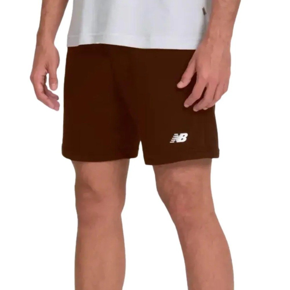 Bermuda Moletom New Balance Essentials – masculino – marrom