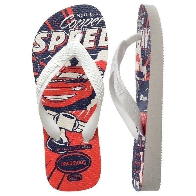Sandalia Havaianas Cars infantil - unissex - branco e vermelho Branco 3