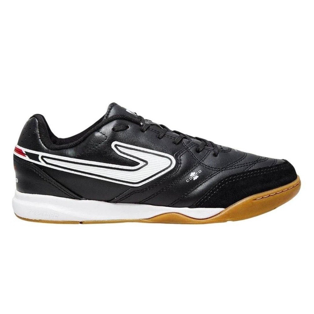 Chuteira Futsal Topper Maestro Pro V - unissex - preto e branco