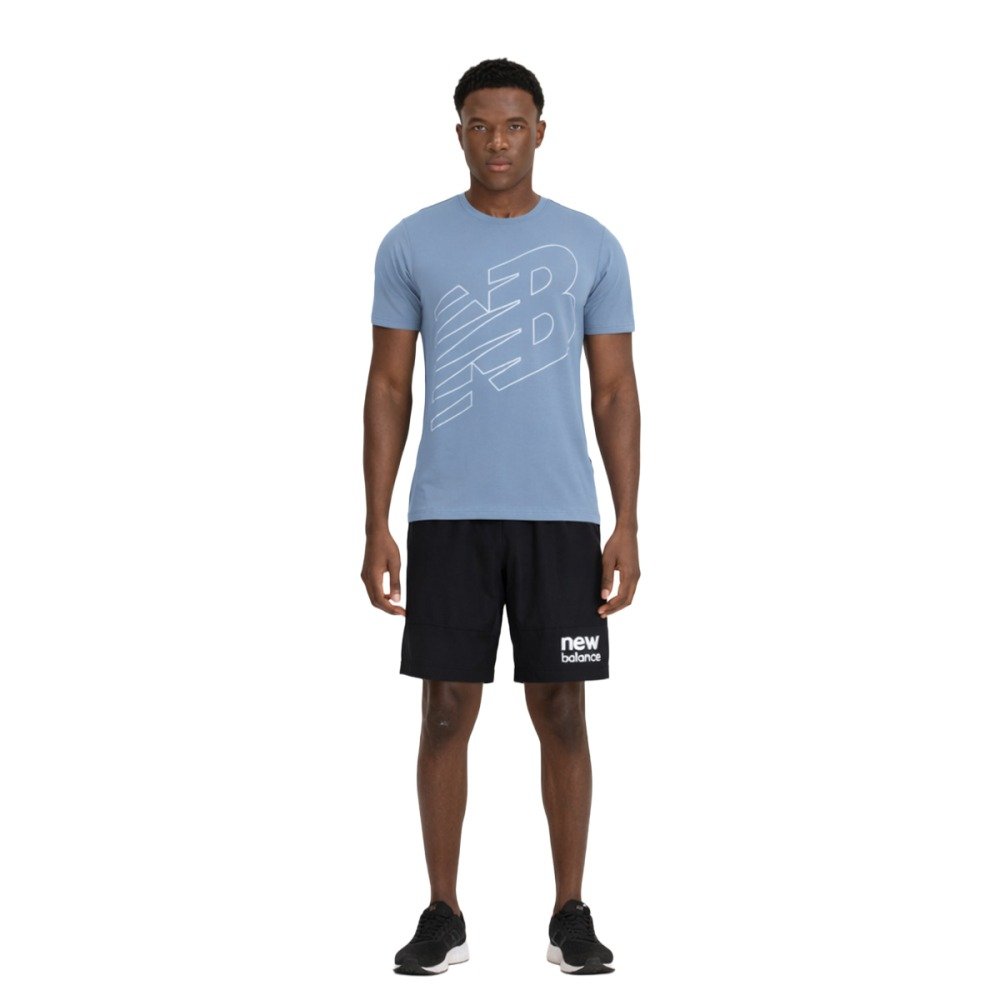 Camiseta New Balance Logo Performance – masculina – azul e branco Azul 4