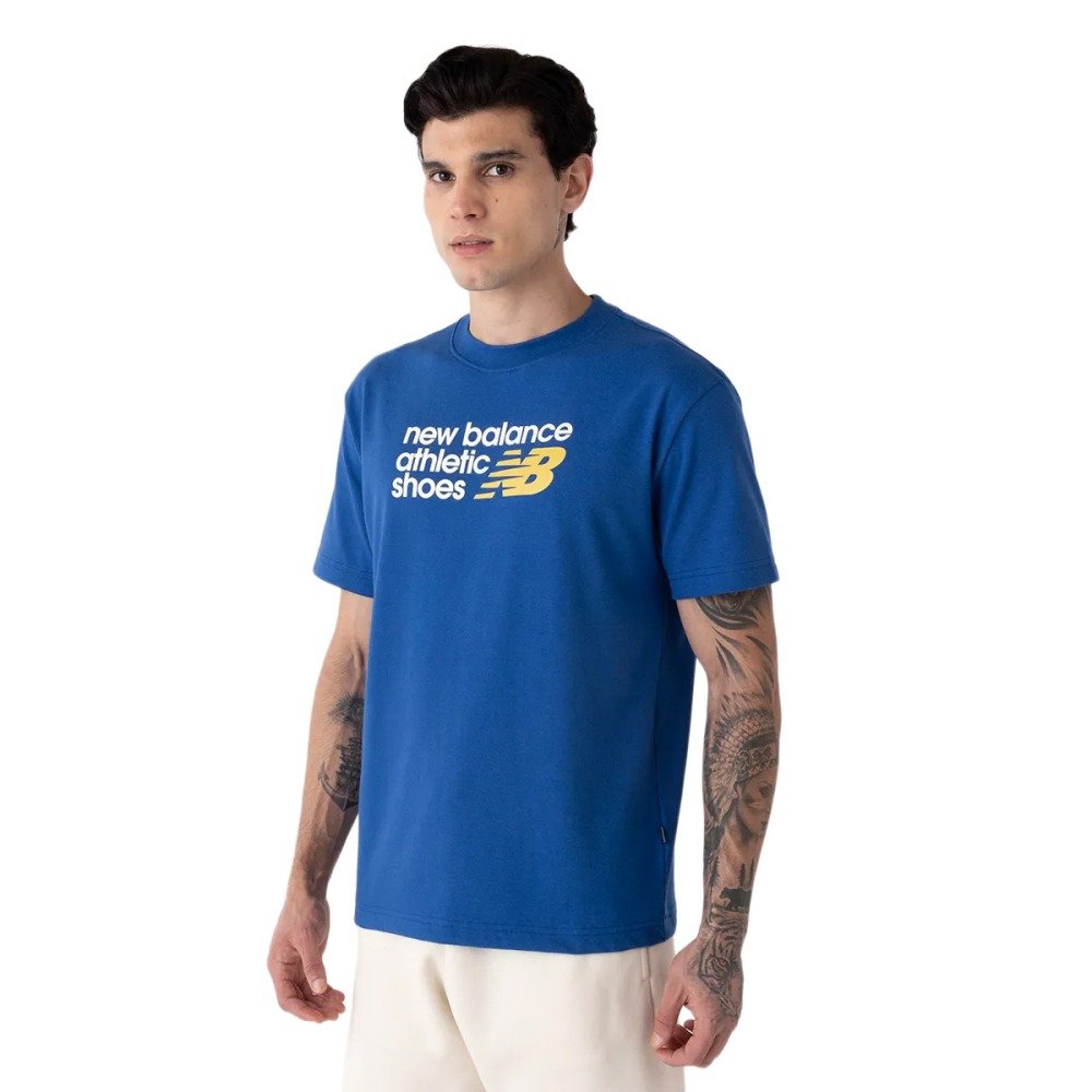 Camiseta Athletics Relaxed Premium Chest Logo Masculina Azul 2