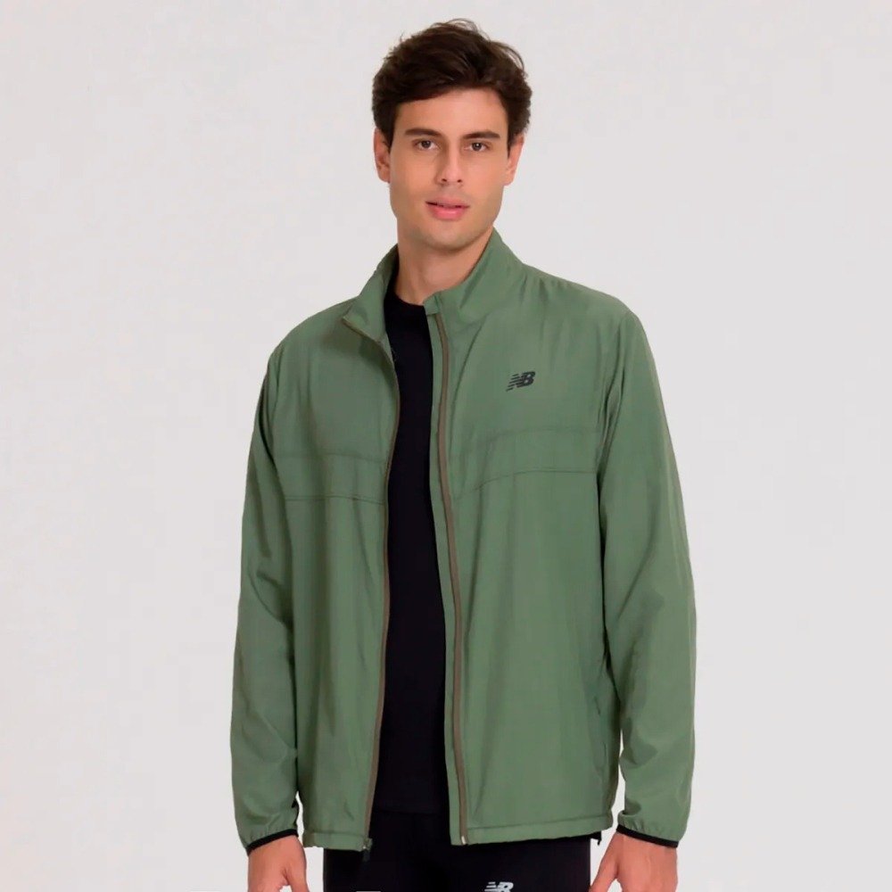 Jaqueta New Balance Windbreak Sport Essentials – masculino – verde