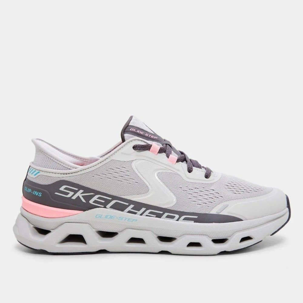 Tênis Skechers Glide-Step Altus – feminino – cinza e rosa
