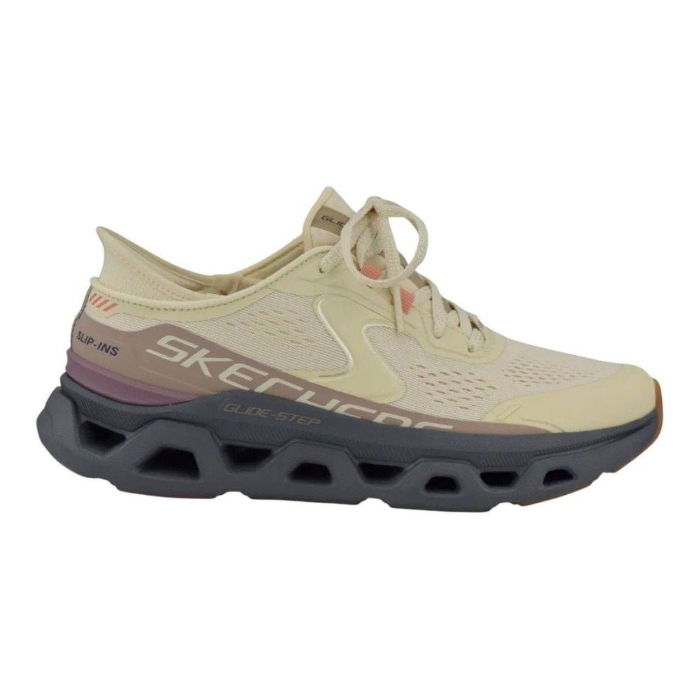 Tênis Skechers Glide-Step Atlus - feminino - bege e marrom