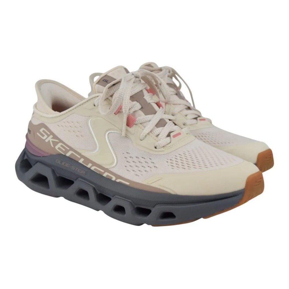 Tênis Skechers Glide-Step Atlus - feminino - bege e marrom Bege 2