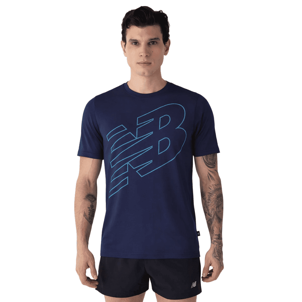 Camiseta Logo Performance - Masculino - azul escuro