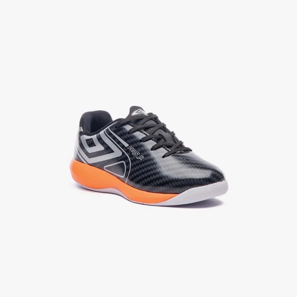 TENIS FUTSAL KIDS UMBRO PRO 5 JR - infantil - preto e laranja Preto 3