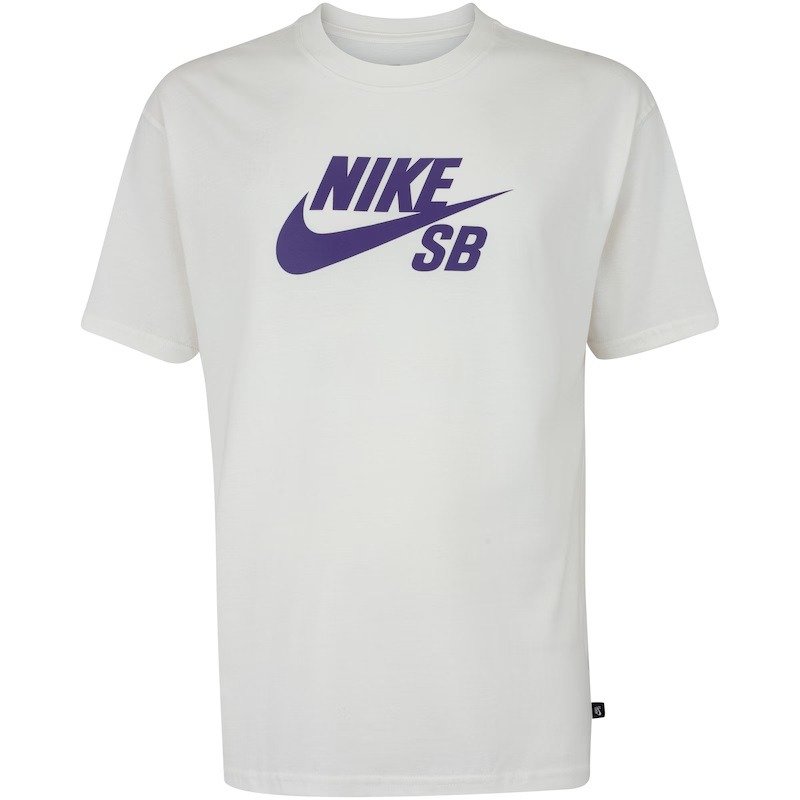 Camiseta Nike SB Logo HB - masculino - branco e roxo