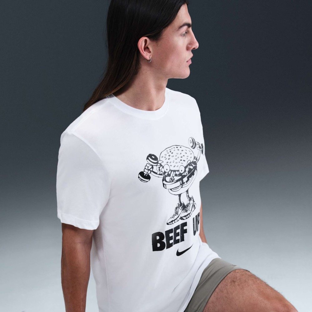 Camiseta Nike Dri-Fit Fitness - masculino - branco e preto Branco 3