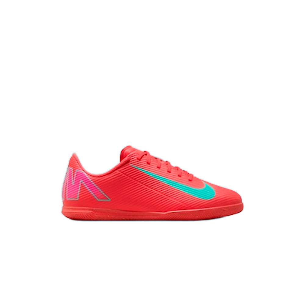 Chuteira Futsal Nike JR Vapor 16 Club Infatil - unissex - coral e azul