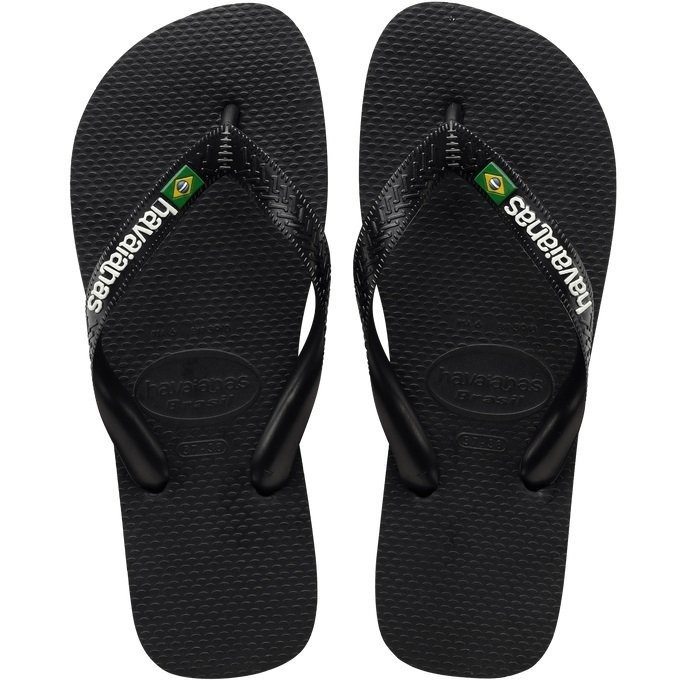 Chinelo Havaianas Brasil Logo Fc - unissex - preto