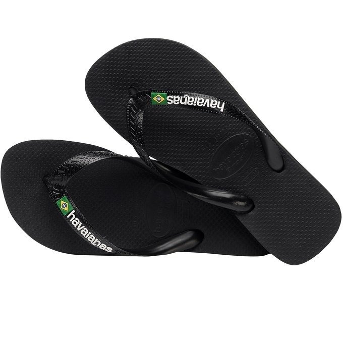 Chinelo Havaianas Brasil Logo Fc - unissex - preto Preto 2
