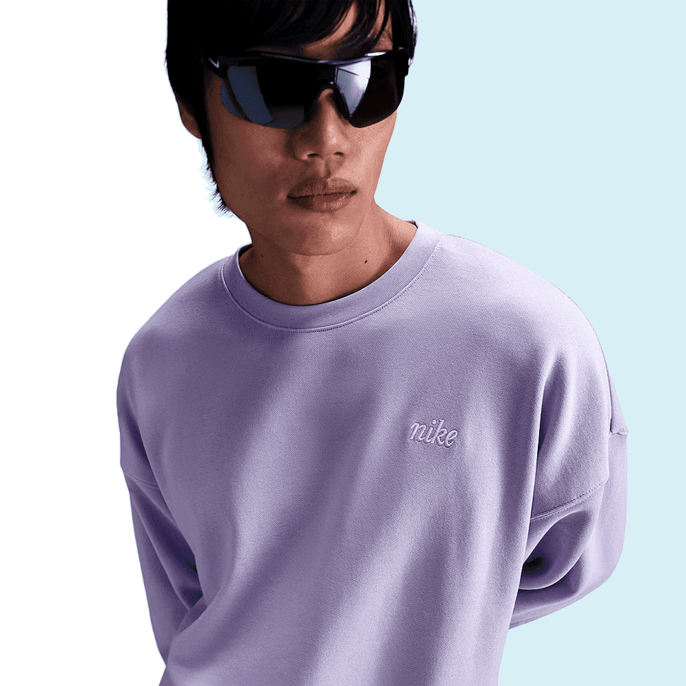 Blusão NIke Oversized Crew - masculino - lilás Lilás 3