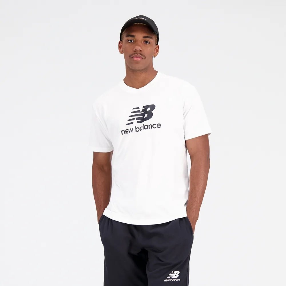 Camiseta New Balance Essentials - masculino - branco e preto
