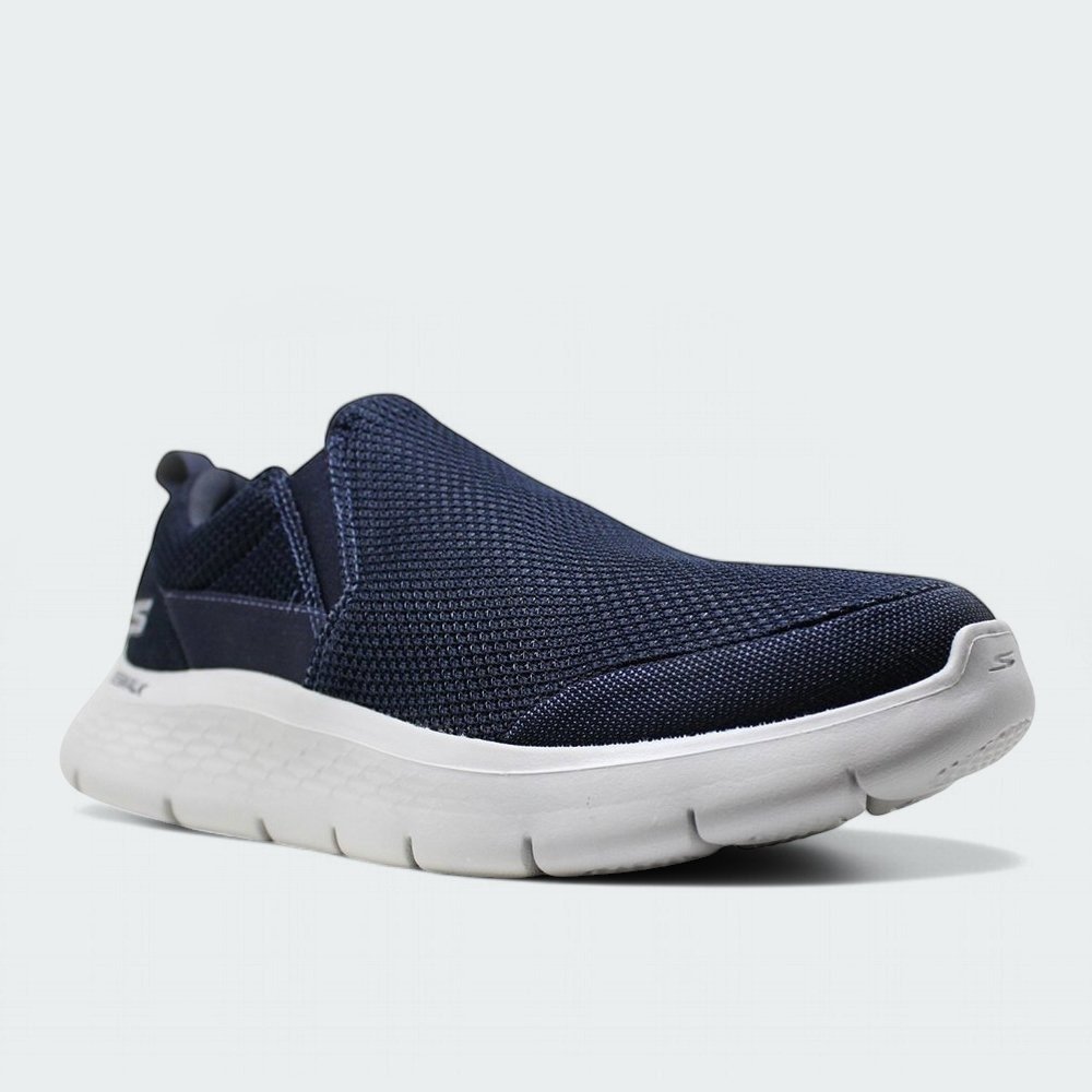 Tenis Skechers Go Walk Flex - masculino - azul e branco Azul Marinho 2