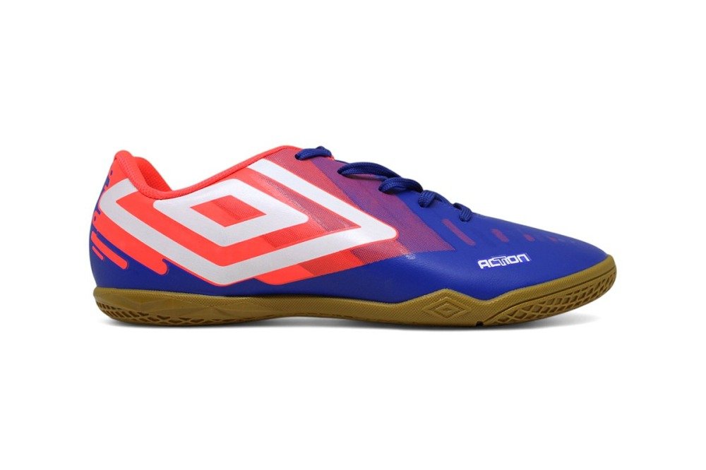 Tenis futsal Umbro Action - unissex - azul e vermelho