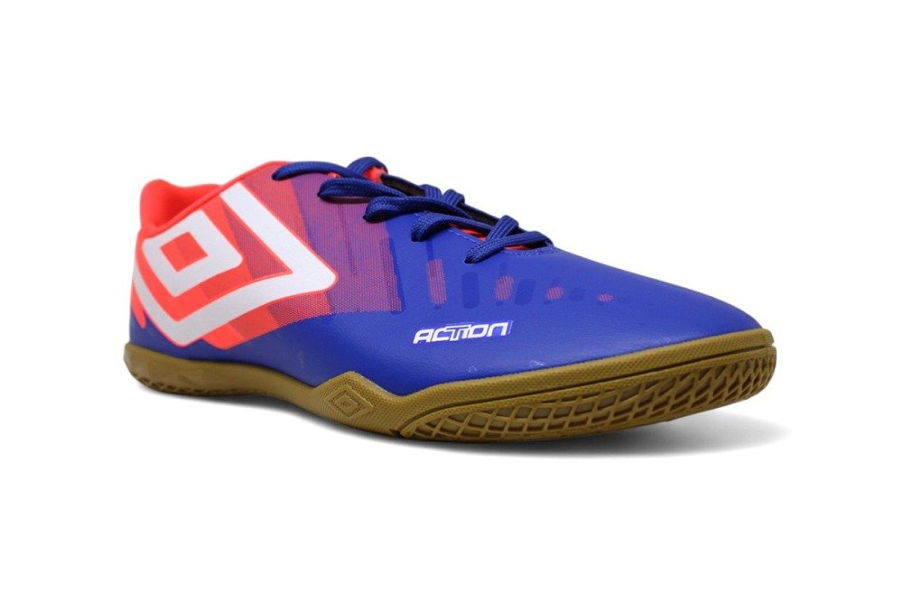 Tenis futsal Umbro Action - unissex - azul e vermelho Azul/Vermelho 2