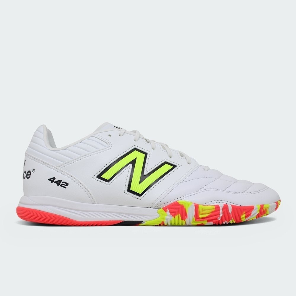 Tenis New Balance futsal/indoor 442 Pro V2 - unissex - branco e verde